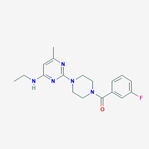 molecular formula C18H22FN5O B2382501 N-乙基-2-[4-(3-氟苯甲酰)哌嗪-1-基]-6-甲基嘧啶-4-胺 CAS No. 923677-36-5