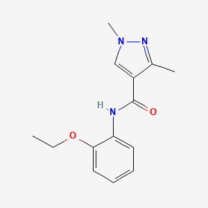 molecular formula C14H17N3O2 B2382502 N-(2-ethoxyphenyl)-1,3-dimethyl-1H-pyrazole-4-carboxamide CAS No. 1172240-83-3