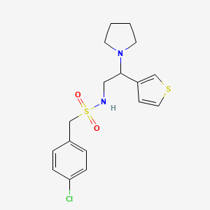 1-(4-chlorophenyl)-N-(2-(pyrrolidin-1-yl)-2-(thiophen-3-yl)ethyl)methanesulfonamide