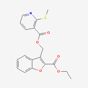 molecular formula C19H17NO5S B2382514 (2-Ethoxycarbonyl-1-benzofuran-3-yl)methyl 2-methylsulfanylpyridine-3-carboxylate CAS No. 876863-74-0