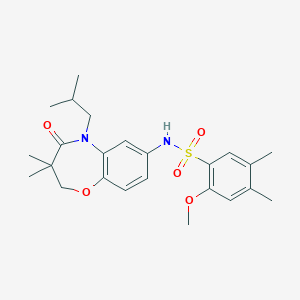 N-(5-isobutyl-3,3-dimethyl-4-oxo-2,3,4,5-tetrahydrobenzo[b][1,4]oxazepin-7-yl)-2-methoxy-4,5-dimethylbenzenesulfonamide