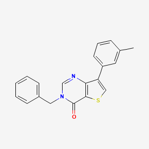 molecular formula C20H16N2OS B2382518 3-苄基-7-(3-甲基苯基)噻吩[3,2-d]嘧啶-4(3H)-酮 CAS No. 1207003-96-0