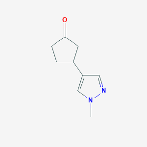 molecular formula C9H12N2O B2382524 3-(1-methyl-1H-pyrazol-4-yl)cyclopentan-1-one CAS No. 1341374-99-9