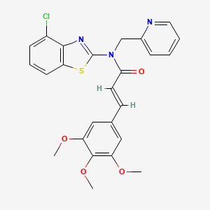 molecular formula C25H22ClN3O4S B2382528 (E)-N-(4-氯苯并[d]噻唑-2-基)-N-(吡啶-2-基甲基)-3-(3,4,5-三甲氧基苯基)丙烯酰胺 CAS No. 1173618-27-3