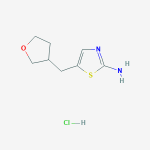 molecular formula C8H13ClN2OS B2382529 5-((Tetrahydrofuran-3-yl)methyl)thiazol-2-amine hydrochloride CAS No. 2173998-74-6