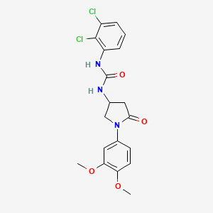 molecular formula C19H19Cl2N3O4 B2382531 1-(2,3-Dichlorophenyl)-3-[1-(3,4-dimethoxyphenyl)-5-oxopyrrolidin-3-yl]urea CAS No. 891115-92-7
