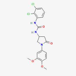 molecular formula C19H19Cl2N3O4 B2382531 1-(2,3-二氯苯基)-3-[1-(3,4-二甲氧基苯基)-5-氧代吡咯烷-3-基]脲 CAS No. 891115-92-7