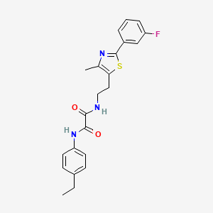 molecular formula C22H22FN3O2S B2382533 N1-(4-ethylphenyl)-N2-(2-(2-(3-fluorophenyl)-4-methylthiazol-5-yl)ethyl)oxalamide CAS No. 895804-12-3