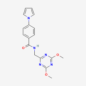 N-((4,6-dimethoxy-1,3,5-triazin-2-yl)methyl)-4-(1H-pyrrol-1-yl)benzamide