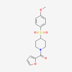 molecular formula C17H19NO5S B2382542 Furan-2-yl(4-((4-methoxyphenyl)sulfonyl)piperidin-1-yl)methanone CAS No. 1705273-55-7