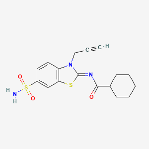 molecular formula C17H19N3O3S2 B2382547 N-(3-prop-2-ynyl-6-sulfamoyl-1,3-benzothiazol-2-ylidene)cyclohexanecarboxamide CAS No. 887203-11-4