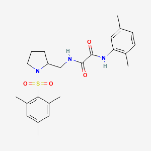 molecular formula C24H31N3O4S B2382551 N1-(2,5-dimethylphenyl)-N2-((1-(mesitylsulfonyl)pyrrolidin-2-yl)methyl)oxalamide CAS No. 896285-15-7