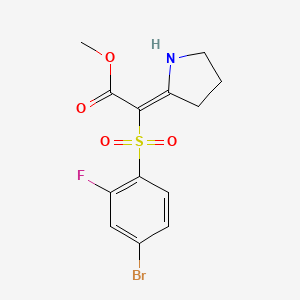 molecular formula C13H13BrFNO4S B2382552 methyl (2E)-[(4-bromo-2-fluorophenyl)sulfonyl](pyrrolidin-2-ylidene)acetate CAS No. 1993765-07-3