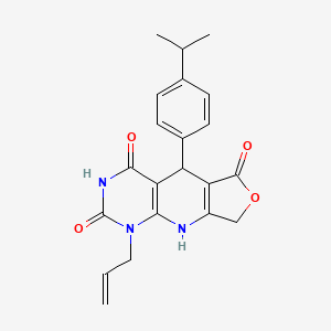 8-(4-Propan-2-ylphenyl)-13-prop-2-enyl-5-oxa-2,11,13-triazatricyclo[7.4.0.03,7]trideca-1(9),3(7)-diene-6,10,12-trione