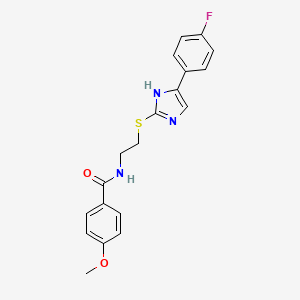 N-(2-((5-(4-fluorophenyl)-1H-imidazol-2-yl)thio)ethyl)-4-methoxybenzamide