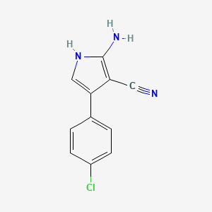 molecular formula C11H8ClN3 B2382557 2-amino-4-(4-chlorophenyl)-1H-pyrrole-3-carbonitrile CAS No. 120450-07-9