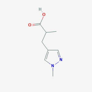 molecular formula C8H12N2O2 B2382559 2-methyl-3-(1-methyl-1H-pyrazol-4-yl)propanoic acid CAS No. 1249548-97-7