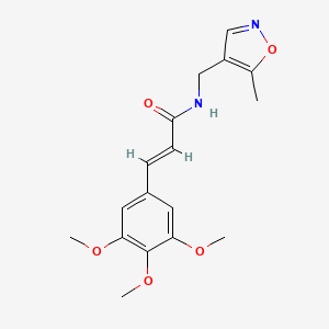 molecular formula C17H20N2O5 B2382560 (E)-N-((5-methylisoxazol-4-yl)methyl)-3-(3,4,5-trimethoxyphenyl)acrylamide CAS No. 2035018-48-3