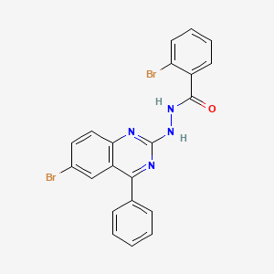 molecular formula C21H14Br2N4O B2382565 2-bromo-N'-(6-bromo-4-phenylquinazolin-2-yl)benzohydrazide CAS No. 321968-16-5