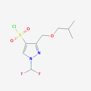 molecular formula C9H13ClF2N2O3S B2382568 1-(difluoromethyl)-3-(isobutoxymethyl)-1H-pyrazole-4-sulfonyl chloride CAS No. 1856039-76-3