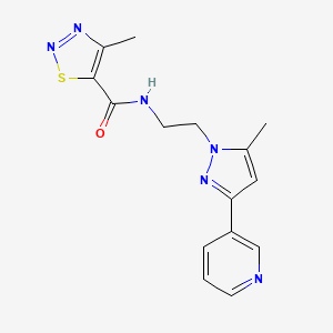4-methyl-N-(2-(5-methyl-3-(pyridin-3-yl)-1H-pyrazol-1-yl)ethyl)-1,2,3-thiadiazole-5-carboxamide