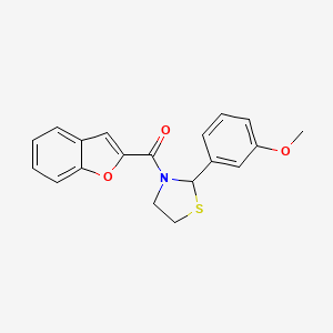 Benzofuran-2-yl(2-(3-methoxyphenyl)thiazolidin-3-yl)methanone