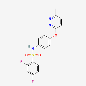 molecular formula C17H13F2N3O3S B2382577 2,4-difluoro-N-(4-((6-methylpyridazin-3-yl)oxy)phenyl)benzenesulfonamide CAS No. 1206998-07-3