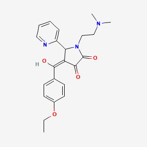 molecular formula C22H25N3O4 B2382579 1-(2-(dimethylamino)ethyl)-4-(4-ethoxybenzoyl)-3-hydroxy-5-(pyridin-2-yl)-1H-pyrrol-2(5H)-one CAS No. 618877-98-8