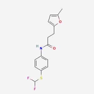 N-[4-(difluoromethylsulfanyl)phenyl]-3-(5-methylfuran-2-yl)propanamide