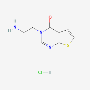 molecular formula C8H10ClN3OS B2382585 3-(2-Aminoethyl)thieno[2,3-d]pyrimidin-4-one;hydrochloride CAS No. 2247105-54-8