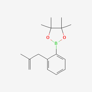molecular formula C16H23BO2 B2382589 4,4,5,5-Tetramethyl-2-[2-(2-methylprop-2-enyl)phenyl]-1,3,2-dioxaborolane CAS No. 372193-91-4