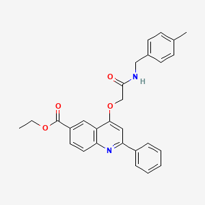 molecular formula C28H26N2O4 B2382595 ethyl 4-({[(4-methylphenyl)methyl]carbamoyl}methoxy)-2-phenylquinoline-6-carboxylate CAS No. 1114647-55-0