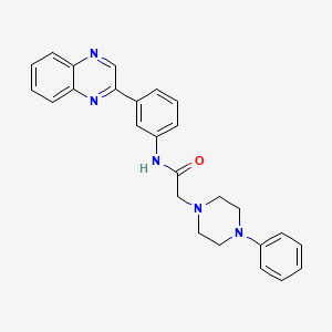 molecular formula C26H25N5O B2382607 2-(4-phenylpiperazin-1-yl)-N-(3-quinoxalin-2-ylphenyl)acetamide CAS No. 866131-63-7
