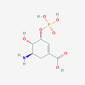 molecular formula C7H12NO7P B238261 (3R,4S,5R)-5-amino-4-hydroxy-3-phosphonooxycyclohexene-1-carboxylic acid CAS No. 135292-59-0