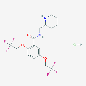 N-(piperidin-2-ylmethyl)-2,5-bis(2,2,2-trifluoroethoxy)benzamide hydrochloride