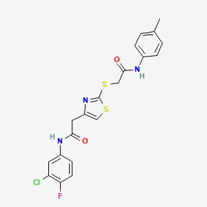 N-(3-chloro-4-fluorophenyl)-2-(2-((2-oxo-2-(p-tolylamino)ethyl)thio)thiazol-4-yl)acetamide
