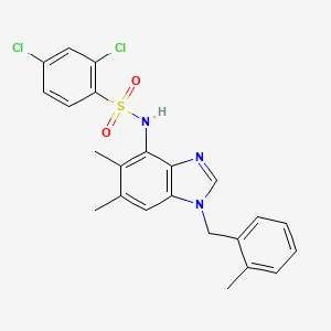 2,4-dichloro-N-[5,6-dimethyl-1-(2-methylbenzyl)-1H-1,3-benzimidazol-4-yl]benzenesulfonamide