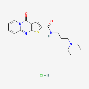 N-[3-(diethylamino)propyl]-2-oxo-6-thia-1,8-diazatricyclo[7.4.0.0^{3,7}]trideca-3(7),4,8,10,12-pentaene-5-carboxamide hydrochloride