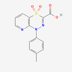 molecular formula C14H11N3O4S B2382637 1-(4-methylphenyl)-1H-pyrido[2,3-e][1,3,4]thiadiazine-3-carboxylic acid 4,4-dioxide CAS No. 1325305-43-8