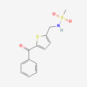 molecular formula C13H13NO3S2 B2382638 N-((5-benzoylthiophen-2-yl)methyl)methanesulfonamide CAS No. 1797761-59-1