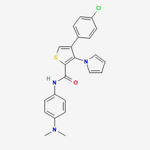 4-(4-chlorophenyl)-N-(4-(dimethylamino)phenyl)-3-(1H-pyrrol-1-yl)thiophene-2-carboxamide