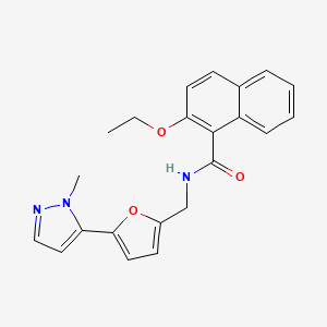 molecular formula C22H21N3O3 B2382642 2-Ethoxy-N-[[5-(2-methylpyrazol-3-yl)furan-2-yl]methyl]naphthalene-1-carboxamide CAS No. 2415542-09-3