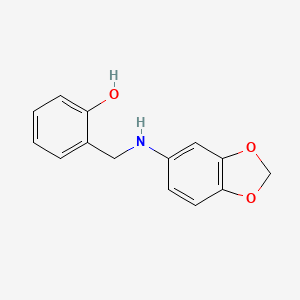 molecular formula C14H13NO3 B2382734 2-[(1,3-Benzodioxol-5-ylamino)methyl]phenol CAS No. 923133-50-0
