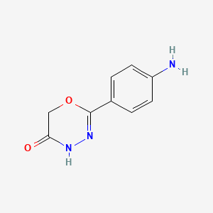 molecular formula C9H9N3O2 B2382735 2-(4-aminophenyl)-4,5-dihydro-6H-1,3,4-oxadiazin-5-one CAS No. 83112-44-1