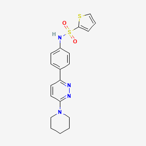 molecular formula C19H20N4O2S2 B2382740 N-[4-(6-piperidin-1-ylpyridazin-3-yl)phenyl]thiophene-2-sulfonamide CAS No. 946288-14-8