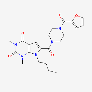 7-butyl-6-(4-(furan-2-carbonyl)piperazine-1-carbonyl)-1,3-dimethyl-1H-pyrrolo[2,3-d]pyrimidine-2,4(3H,7H)-dione