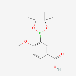 molecular formula C14H19BO5 B2382753 4-Methoxy-3-(tetramethyl-1,3,2-dioxaborolan-2-yl)benzoic acid CAS No. 269409-71-4