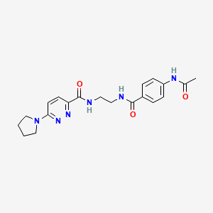 N-(2-(4-acetamidobenzamido)ethyl)-6-(pyrrolidin-1-yl)pyridazine-3-carboxamide