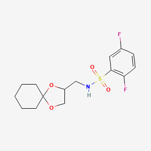 molecular formula C15H19F2NO4S B2382760 N-(1,4-dioxaspiro[4.5]decan-2-ylmethyl)-2,5-difluorobenzenesulfonamide CAS No. 941959-22-4