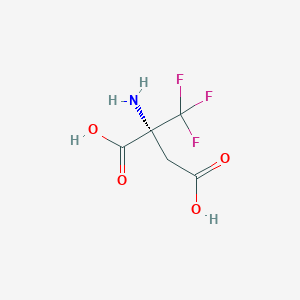 molecular formula C5H6F3NO4 B2382761 (R)-alpha-(Trifluoromethyl)-2-aminosuccinic acid CAS No. 686318-89-8
